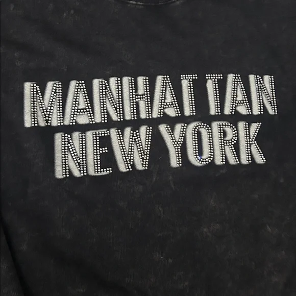 Wild Fable Manhattan New York Black Crewneck Sweater Rhinestones XXL - Picture 7 of 10